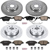 K5803 Front and Rear Z23 Carbon Fiber Brake Pads with Drilled & Slotted Brake Rotors Kit