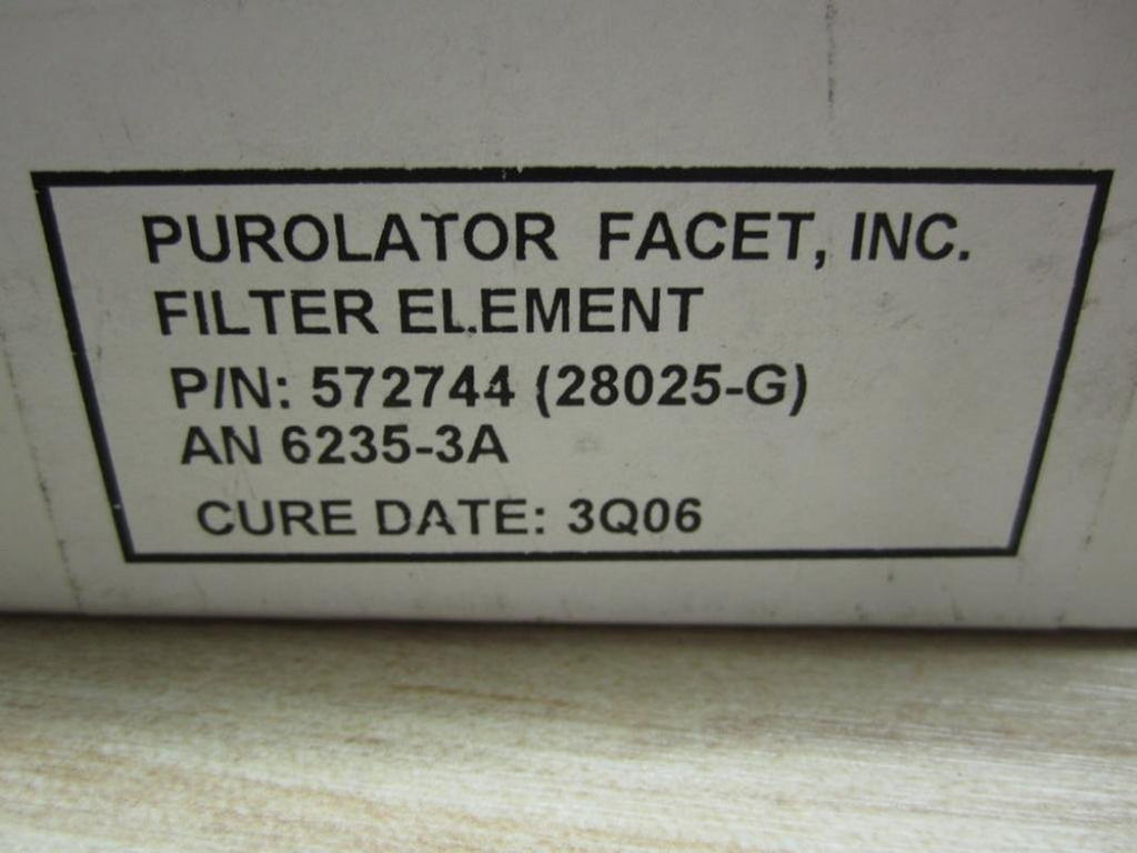 572744 Facet Filter 28025-G an 6235-3A