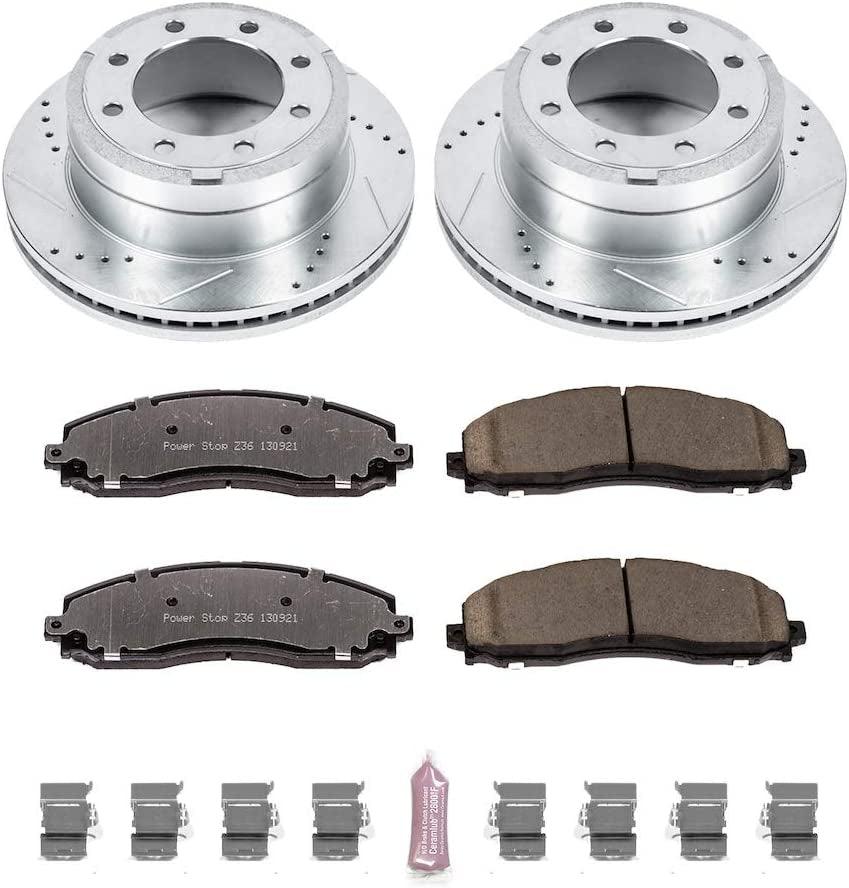 K6407-36 Rear Z36 Truck & Tow Brake Kit, Carbon Fiber Ceramic Brake Pads and Drilled/Slotted Brake Rotors