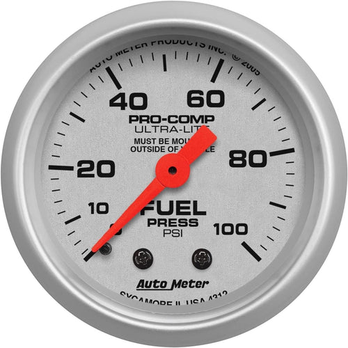 4312 Ultra-Lite Mechanical Fuel Pressure Gauge Regular, 2-1/16