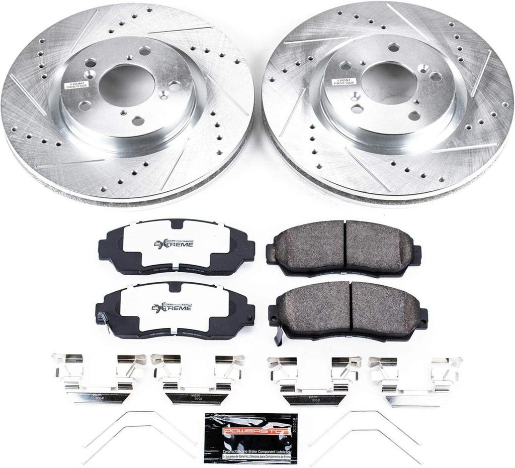 K5857-26 Front Z26 Carbon Fiber Brake Pads with Drilled & Slotted Brake Rotors Kit