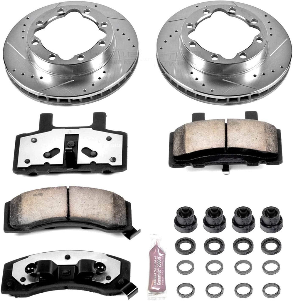 Power Stop K1524-36 Front Z36 Truck & Tow Brake Kit, Carbon Fiber Ceramic Brake Pads and Drilled/Slotted Brake Rotors