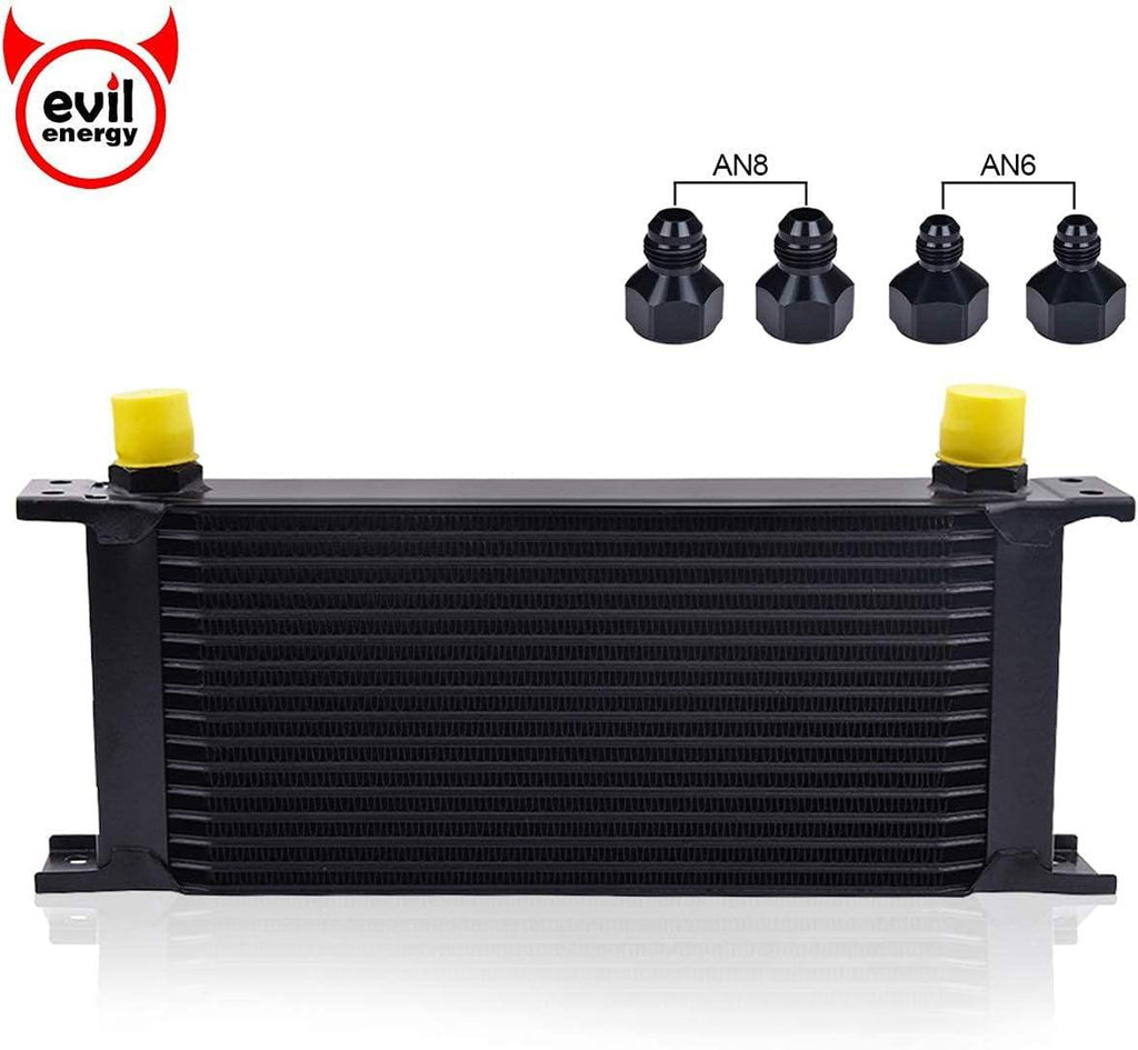 16 Row AN10-10AN Stacked Plate Oil Cooler 6AN 8AN Adapter Universal Engine Transmission Bundle with an 3-12 Wrench Spanner