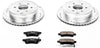 K4621 Rear Z23 Carbon Fiber Brake Pads with Drilled & Slotted Brake Rotors Kit