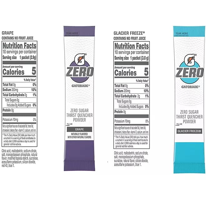 Gatorade G Zero Powder Variety Pack - 40 count - Gatorade Powder Packets - Gatorade Zero Powder Packets - Gatorade Powder Zero - Gatorade Zero Sugar - Gatorade Powder Mix Variety - Gatorade Sugar-Free Hydration with Essential Electrolytes