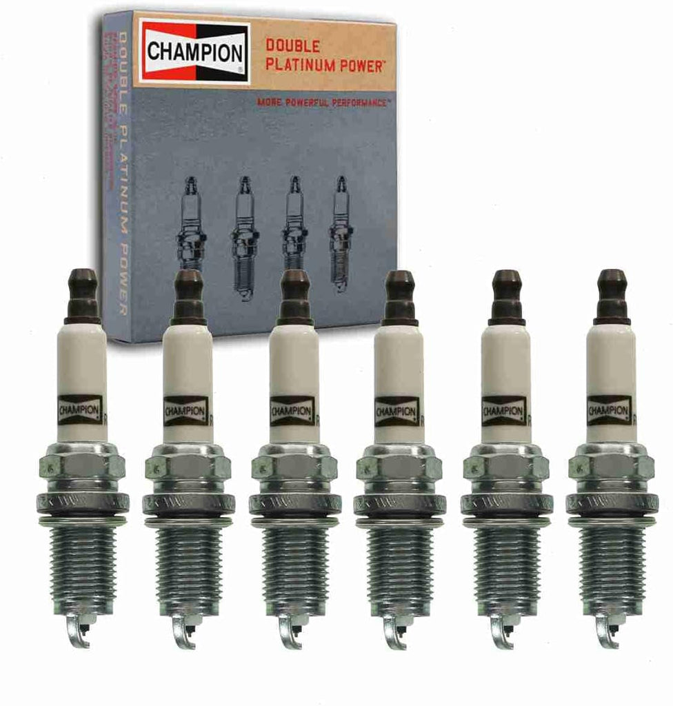 6 Pc Champion Double Platinum Spark Plugs Compatible with Saturn Vue 3.5L V6 2004-2007