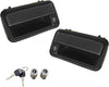 Front Black Exterior outside Door Handle with Lock Cylinder Kit Compatible with CK Truck