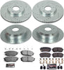 K5919 Front and Rear Z23 Carbon Fiber Brake Pads with Drilled & Slotted Brake Rotors Kit