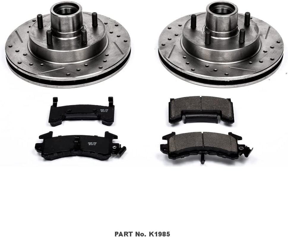 K1985 Front Z23 Carbon Fiber Brake Pads with Drilled & Slotted Brake Rotors Kit