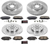 K6539 Front and Rear Z23 Carbon Fiber Brake Pads with Drilled & Slotted Brake Rotors Kit