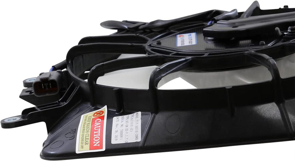 611010 Cooling Fan Assembly Compatible with 2007-2008 Honda FIT , Black