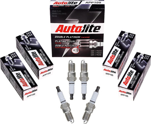 Autolite APP105 Double Platinum Automotive Replacement Spark Plugs (4 Pack)