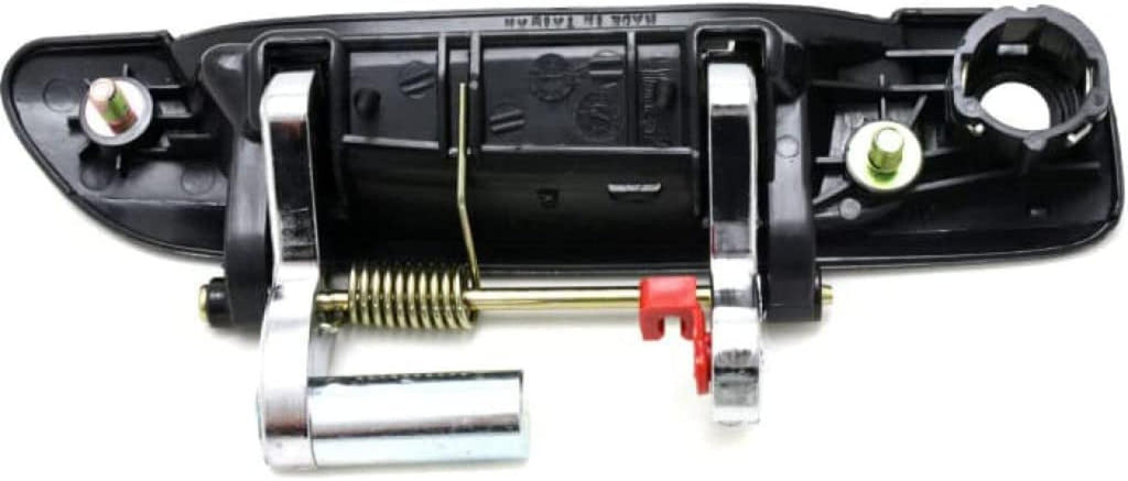 for Honda Civic Exterior Door Handle Front, Driver Side Smooth Black Bezel with Chrome Lever (2001-2005) | with Key Hole| Trim:All Submodels