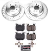 K5688 Rear Z23 Carbon Fiber Brake Pads with Drilled & Slotted Brake Rotors Kit