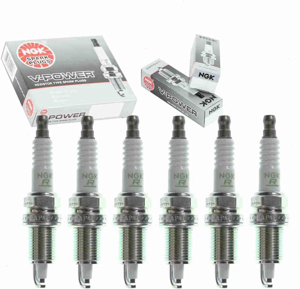 6 Pc NGK V-Power Spark Plugs Compatible with Jeep Cherokee 4.0L L6 1999-2001