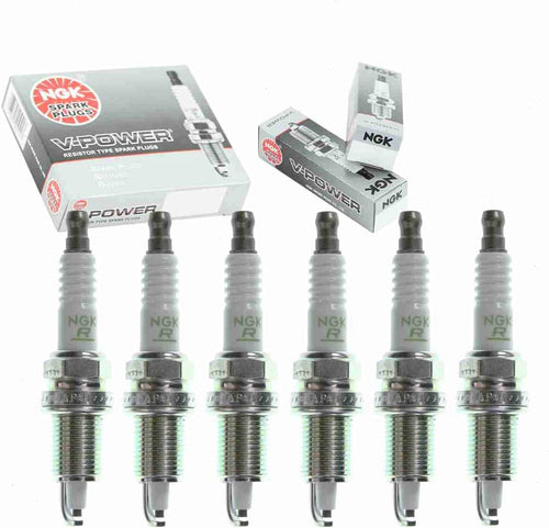 6 Pc NGK V-Power Spark Plugs Compatible with Jeep Cherokee 4.0L L6 1999-2001
