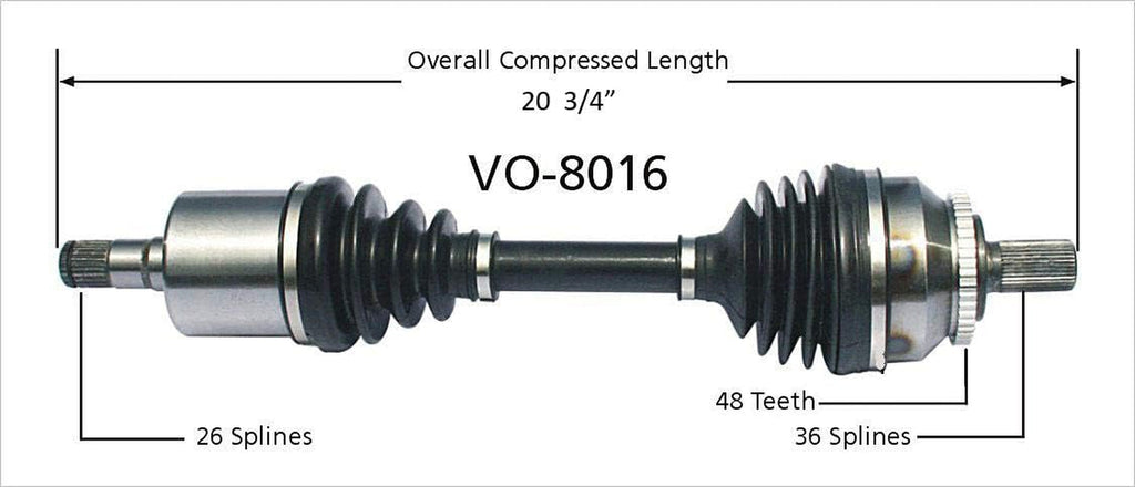VO-8016 CV Axle Shaft