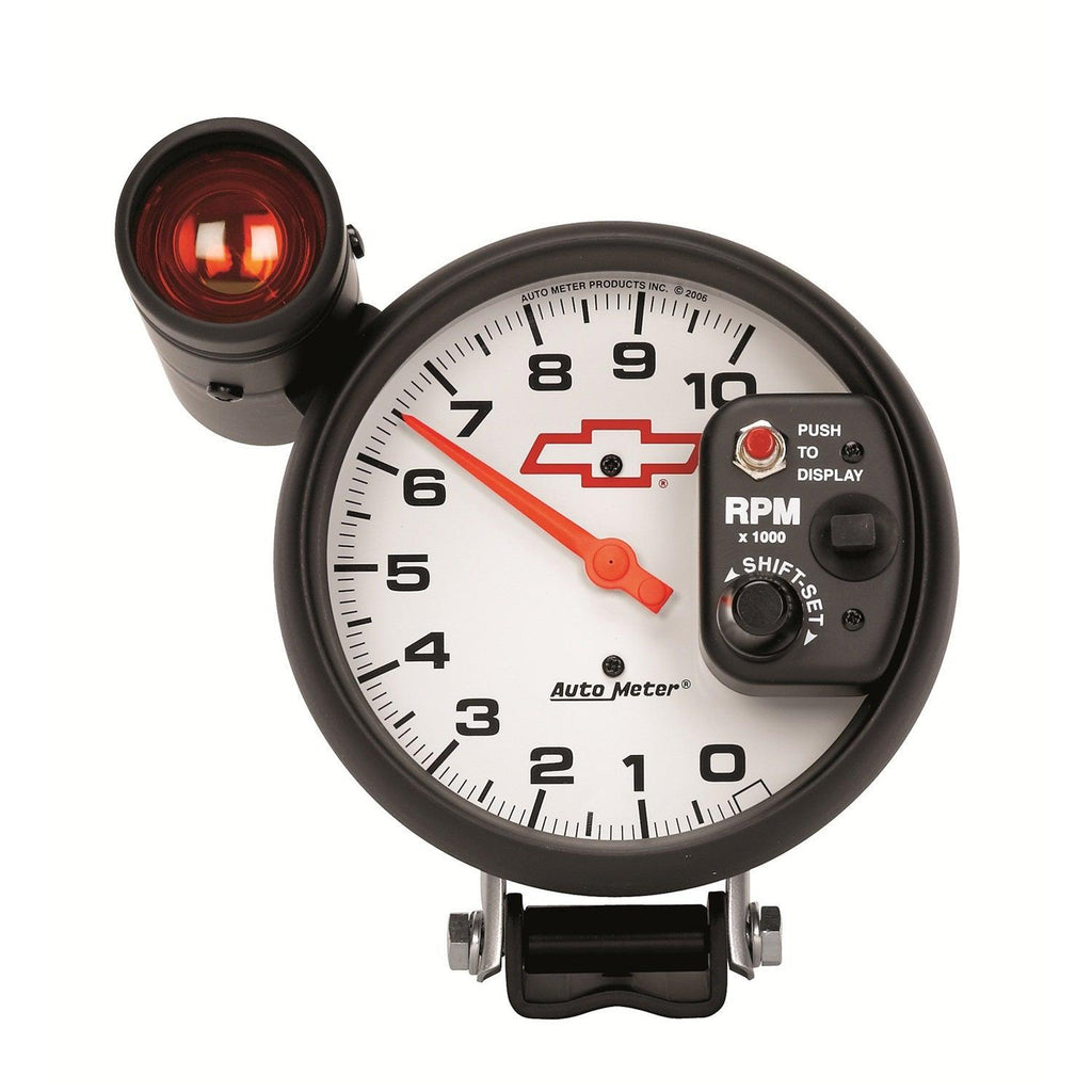 5 in. PEDESTAL TACHOMETER 0-10000 RPM GM WHITE - greatparts