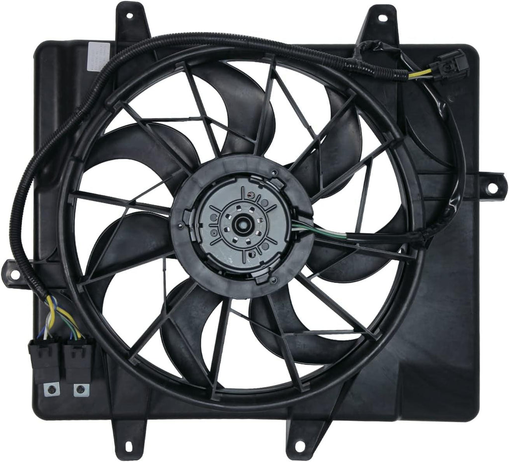 621240 Cooling Fan Assembly Compatible with 2006-2010 Chrysler Pt Cruiser , Black