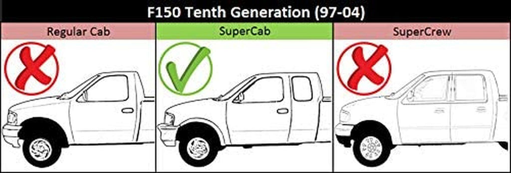 Interior Rear Door Handle Compatible with FORD F-150 1997-2004/F-250 1997-1999 LH outside Textured Black Supercab