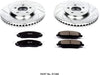 K1380 Front Z23 Carbon Fiber Brake Pads with Drilled & Slotted Brake Rotors Kit