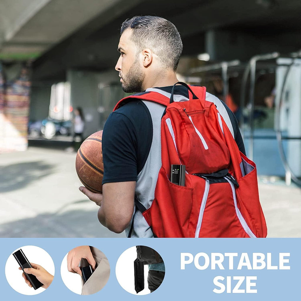 MY01 Electric Ball Pump with Inflation & Deflation, Accurate Pressure Gauge and 4 Preset Modes, Automatic Ball Pump for Basketball, Soccer, Football and Volleyball (Max 15 PSI)