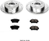 K1303 Rear Z23 Carbon Fiber Brake Pads with Drilled & Slotted Brake Rotors Kit