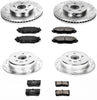 K2407 Front and Rear Z23 Carbon Fiber Brake Pads with Drilled & Slotted Brake Rotors Kit