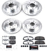K471-26 Front and Rear Z26 Carbon Fiber Brake Pads with Drilled & Slotted Brake Rotors Kit