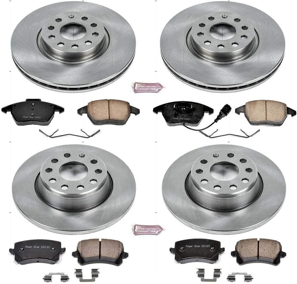 KOE7838 Autospecialty Front and Rear Replacement Brake Kit-Oe Brake Rotors & Ceramic Brake Pads