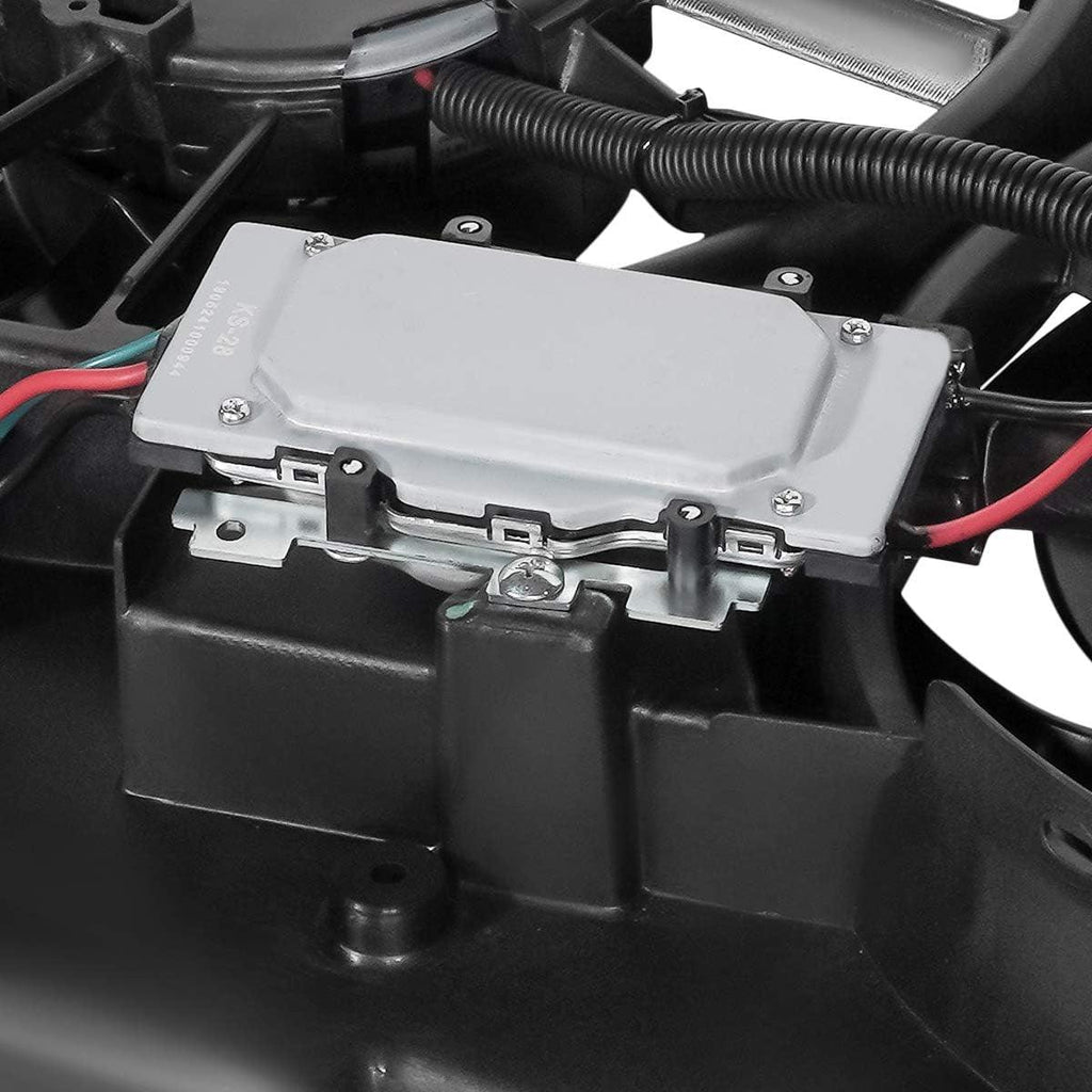 OEM-RF-0092 Factory Style Radiator Cooling Fan Assembly Cooling Efficiency Improved Direct Replacement [Compatible with 10-12 Fusion / 10-12 MKZ Fits 3.5L Engines] Black