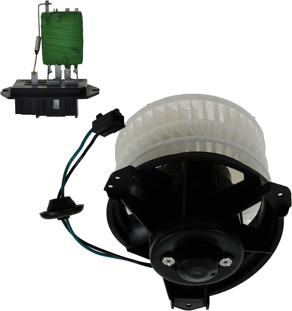A/C AC Heater Blower Motor W/Fan Cage & Resistor Kit Front Compatible with Chrysler Dodge