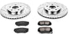 K5334 Front Z23 Carbon Fiber Brake Pads with Drilled & Slotted Brake Rotors Kit