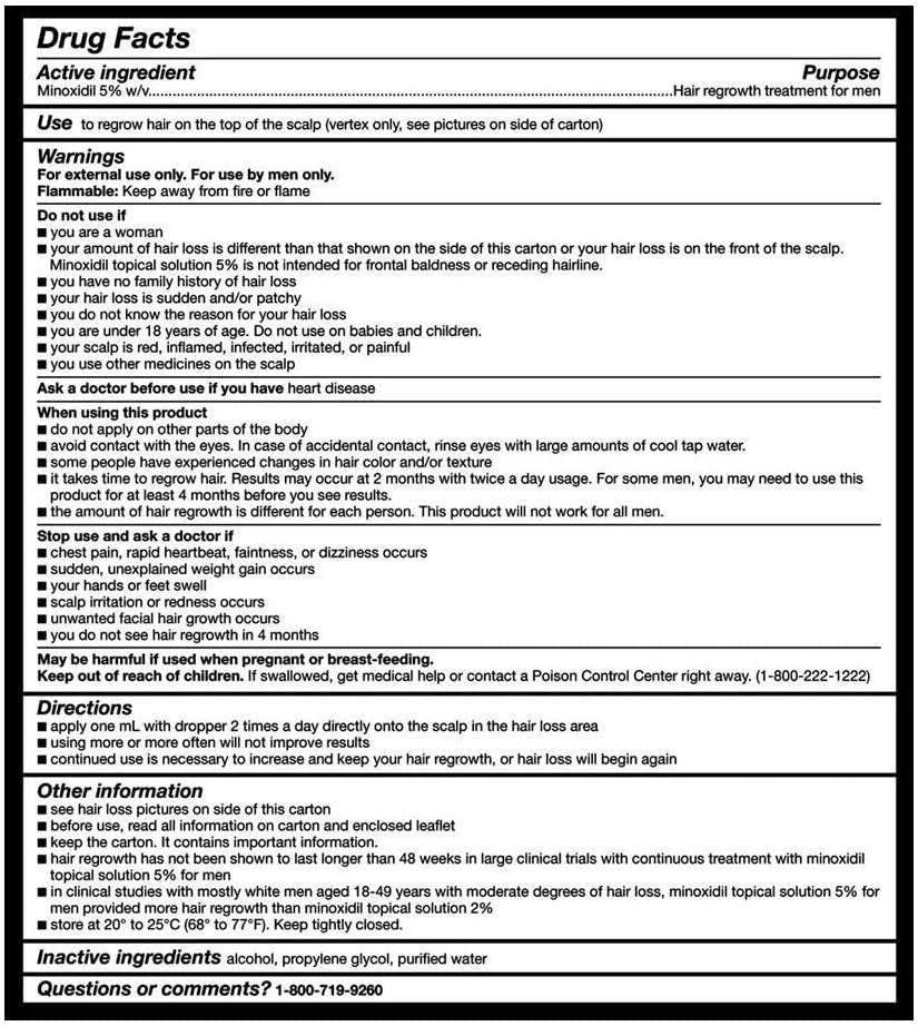 6 Months Kirkland Minoxidil 5% Extra Strength Hair Loss Regrowth Treatment Men, 12 Fl Oz (Pack of 6)