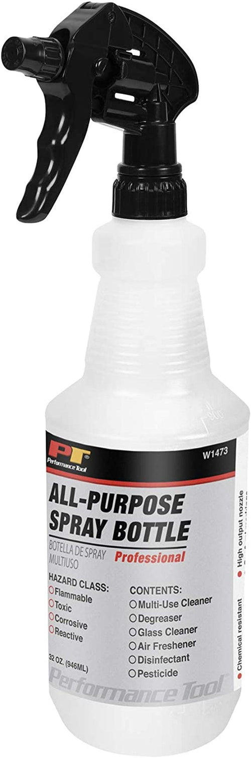 W1473 Heavy Duty 32 Oz. Spray Bottle - Professional Grade Chemical Resistant Sprayer for Auto, Home, Garden and Industrial Use