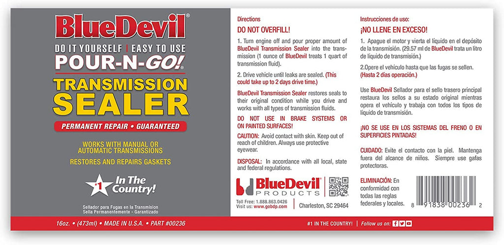 Bluedevil Products 00236 Transmission Sealer - 16 Ounce