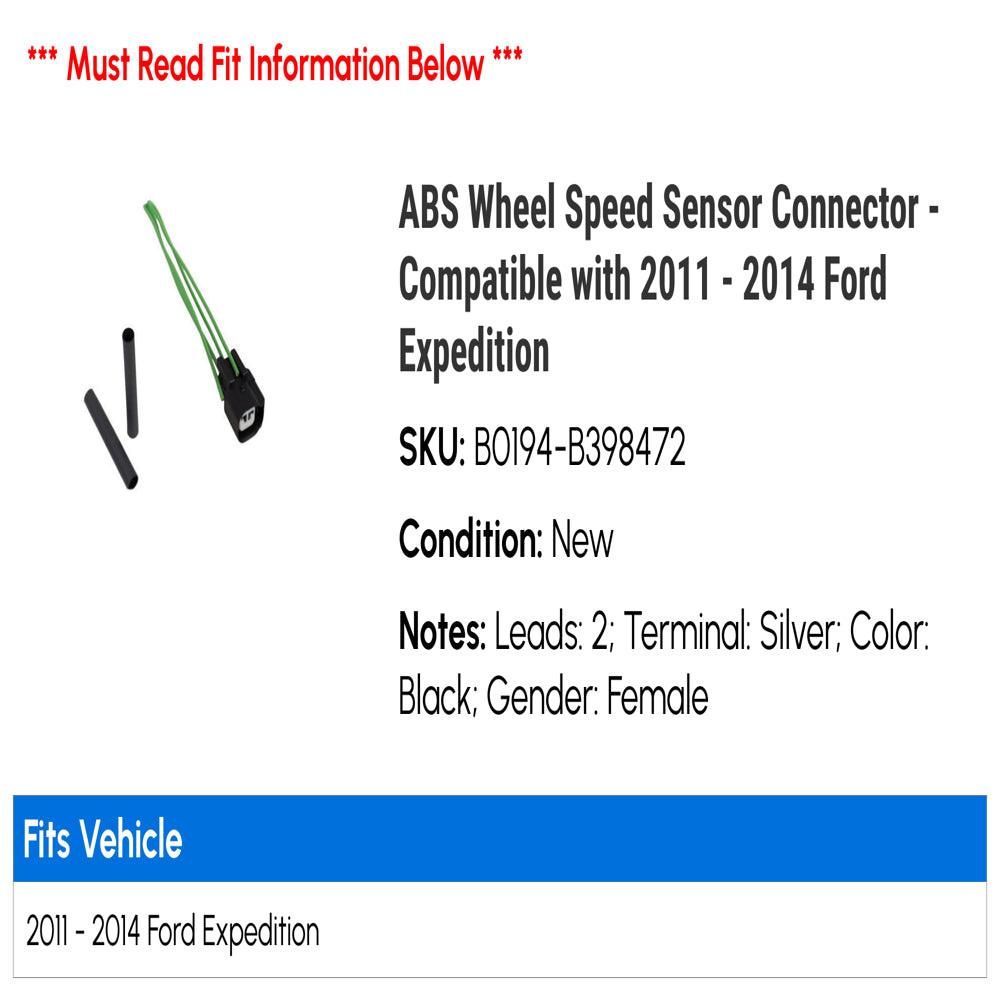 ABS Wheel Speed Sensor Connector - Compatible with 2011 - 2014 Ford Expedition 2012 2013