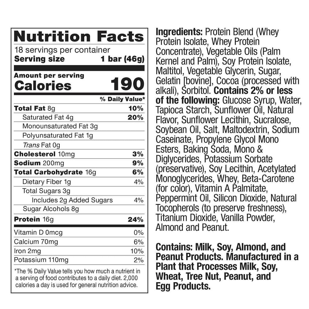 Fit Crunch Snack Size Protein Bar, Mint Chocolate Chip, 16g Protein, 18 ct.