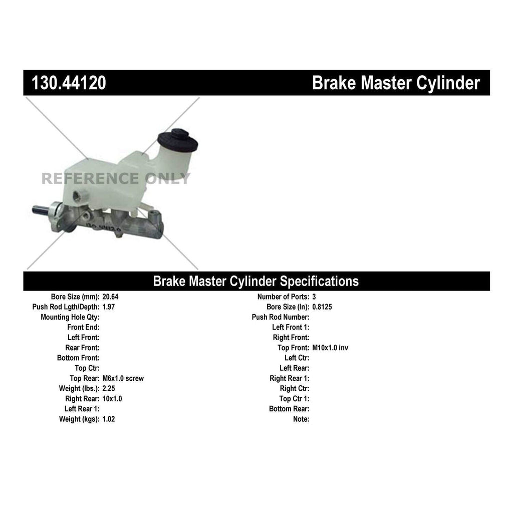 Centric Brake Master Cylinder for Vibe, Corolla, Matrix 130.44120