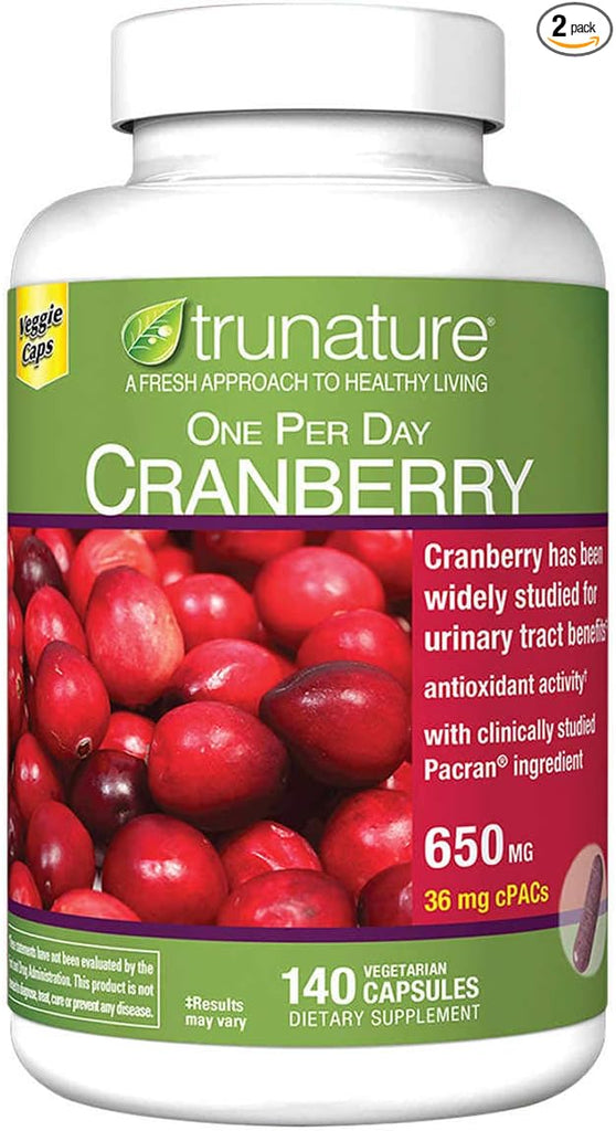 trunature Cranberry 650 mg, 140 Vegetarian Capsules (2 Pack)