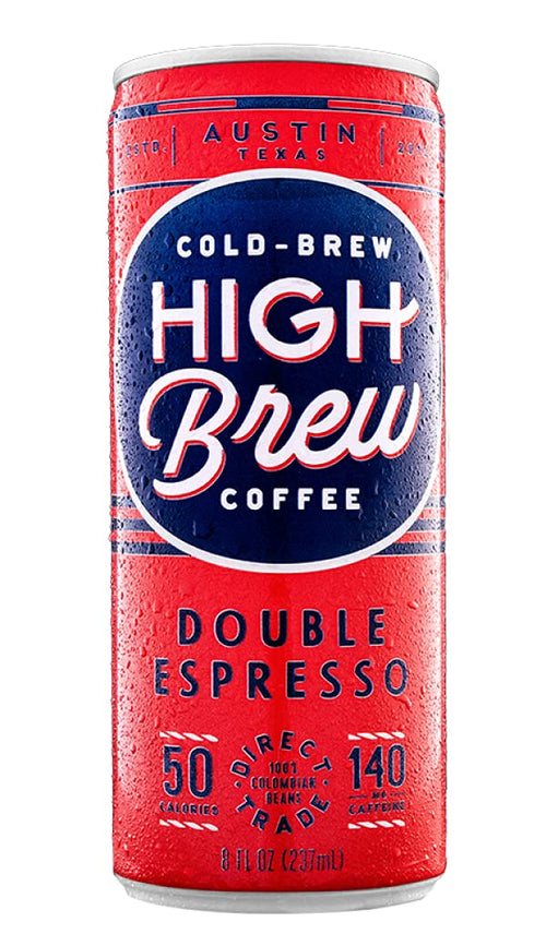 High Brew Coffee, Cold Brew Coffee, Double Espresso, 8 Fl Oz, Ready-To-Drink (Pack of 12)