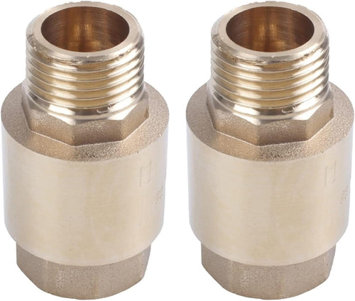 Withstand High Pressure and Temperature Extremes 2X Golden Water Oil Spring 1/2 Inch Thread BSPP Female Male In-Line Non-Return Valve