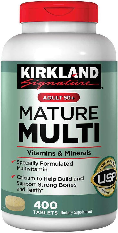 Kirkland Signature Adult 50+ Multi Vitamins & Minerals, 400 Tablets (2 Pack)
