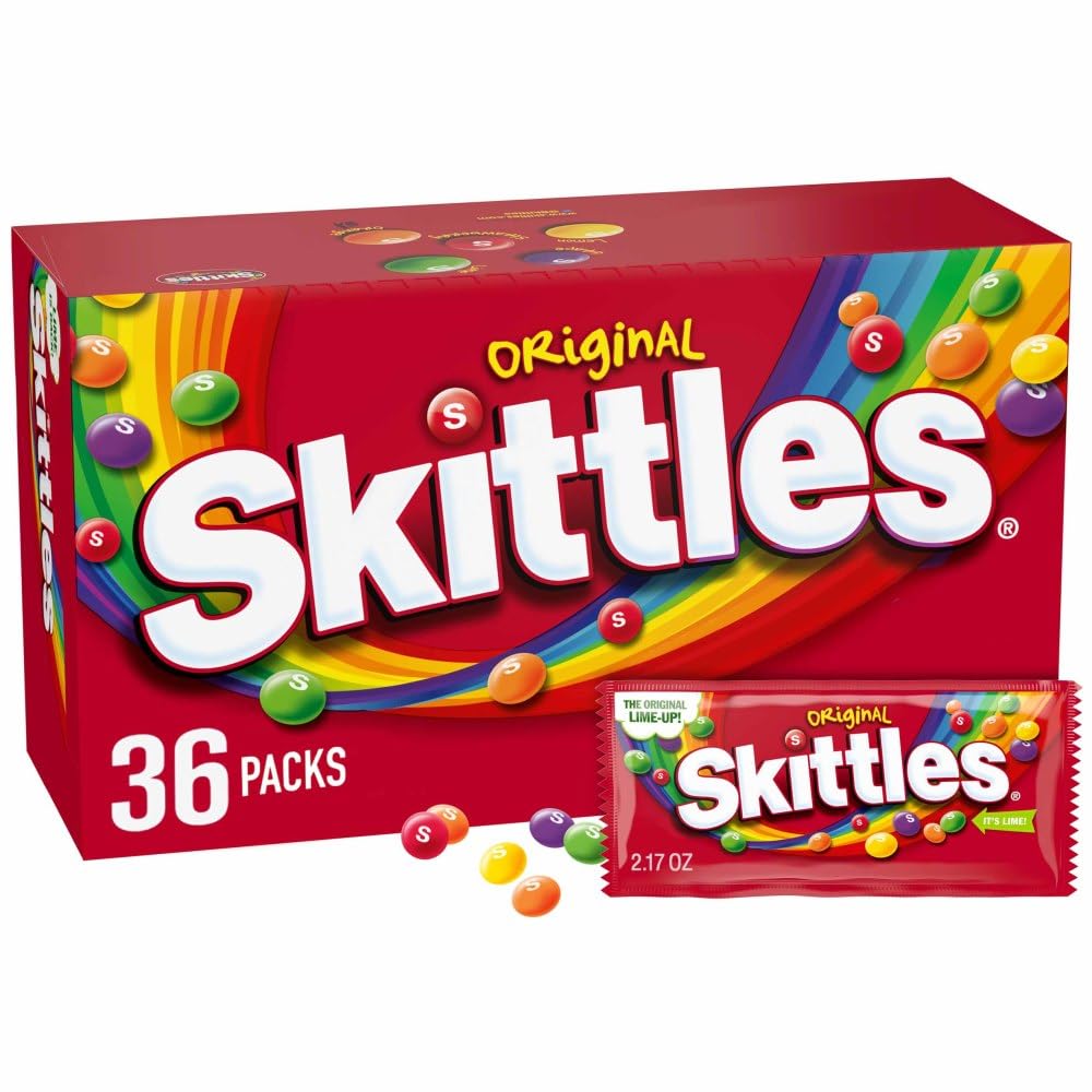 SKITTLES Original Chewy Candy Bulk Pack, Full Size, 2.17 oz Packs (Pack of 36)