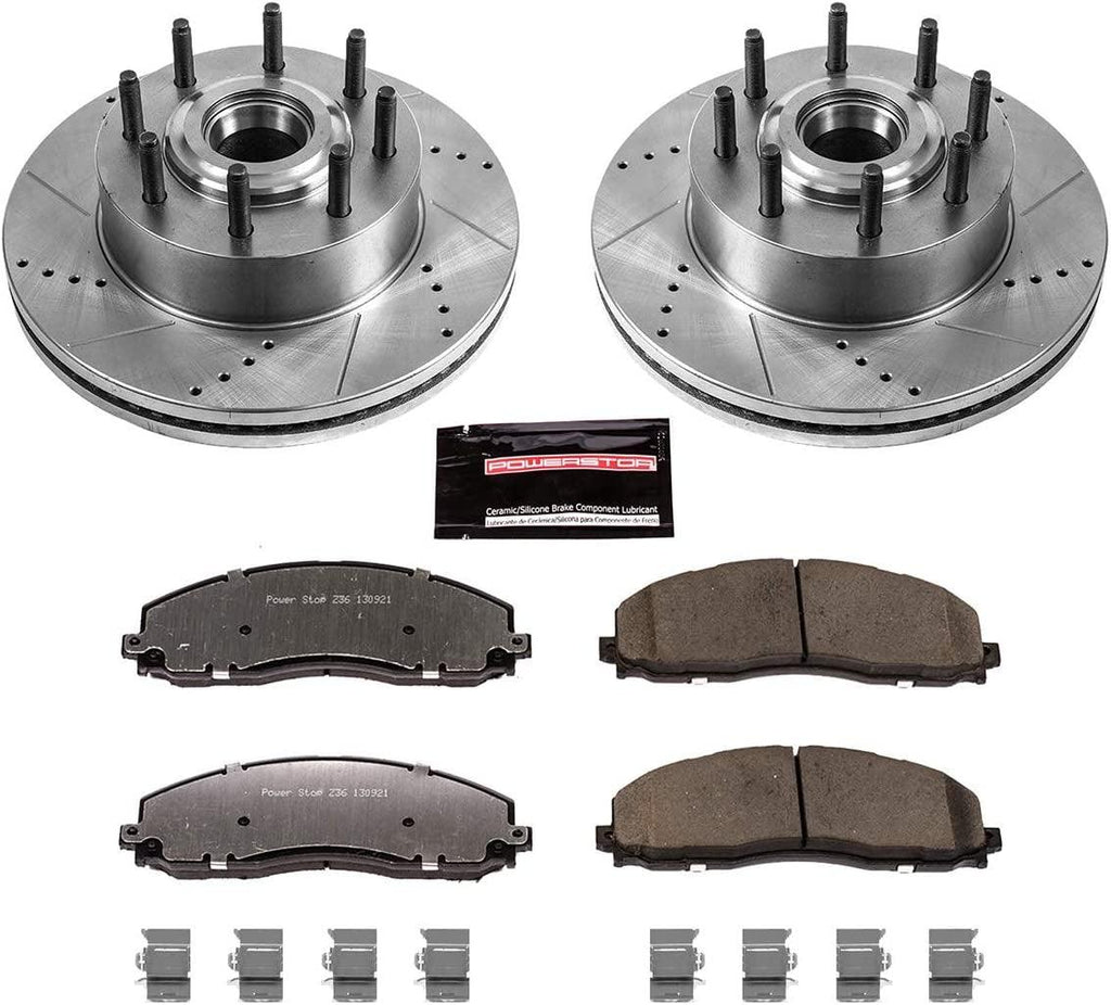 K6821-36 Front Z36 Truck & Tow Brake Kit, Carbon Fiber Ceramic Brake Pads and Drilled/Slotted Brake Rotors