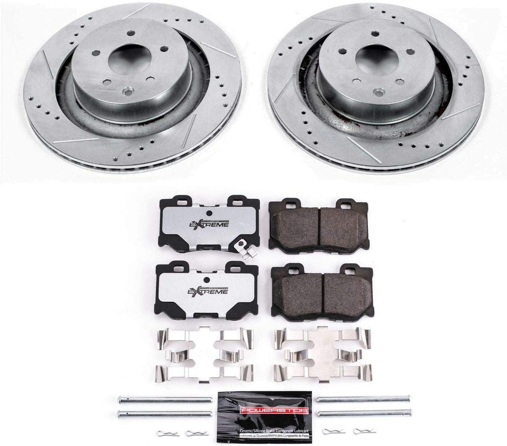K4732-26 Rear Z26 Carbon Fiber Brake Pads with Drilled & Slotted Brake Rotors Kit