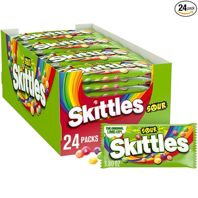 SKITTLES Sour Summer Chewy Candy Bulk Assortment, 1.8 Ounce (Pack of 24)