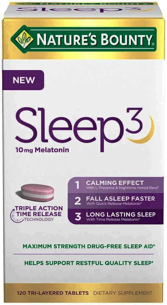 Nature's Bounty Sleep3 10mg. Melatonin, 120 Tablets