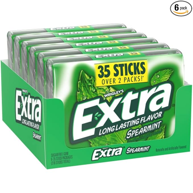 Extra Spearmint Sugar Free Chewing Gum Bulk Pack, 35 Count (6 Pack)