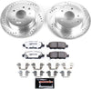 K7881-26 Rear Z26 Carbon Fiber Brake Pads with Drilled & Slotted Brake Rotors Kit